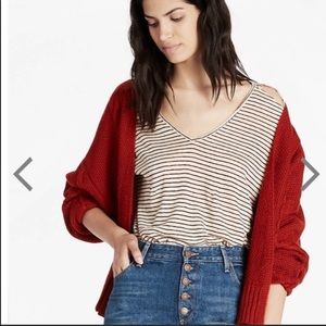 Boho Lucky brand burnt orange/rust  knit cardigan